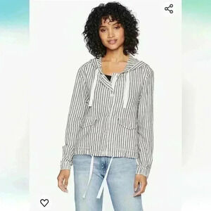 Sanctuary Nova Hooded Jacket Tiki Stripe Womens Size Small Anthropologie